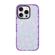 iPhone 16 Pro Impact Case MagSafe Compatible retro blue bold flower pattern