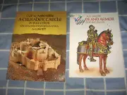 2 A.G. Smith CUT & ASSEMBLE A CRUSADER CASTLE + KNIGHTS AND ARMOR COLORING BOOK