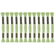 12 Skeins Embroidery Floss 8m Each Cotton Cross Stitch Thread Light Green