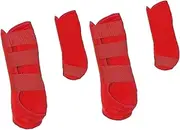 4Pcs Horse Boots Leg Protective Support Shockproof Neoprene Portable Leg Wraps Gear for Jumping Riding Equestrian Accessories, red