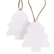 10 WHITE CHRISTMAS TREE Swing Cards Tags & jute string bow gifts cards hamper
