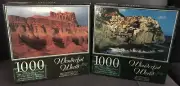 2 -WONDERFUL WORLD 1000 Pc Puzzles “The Castle In Utah” “ Manarola, Italy” BNIB