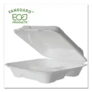 Eco Products EP-HC93NFA Vanguard Renewable And Compostable Sugarcane Clamshells,