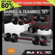 BLACK LORD Dumbbell Set 7-40kg Adjustable Barbell Weight Plates Lifting Bench