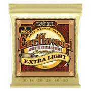 Ernie Ball Earthwood Extra Light 80/20 Bronze Acoustic Guitar Strings 3-Pack 10-50