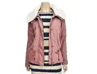Jack&Jill Womens Casual Fur Detailed Zip Up Jumper Jacket Indigo Pink Size M NWT