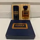 VINTAGE MENS CHAZ REVLON AFTER SHAVE(new) SPLASH 2.25 OZ W/ Talc Powder(used)