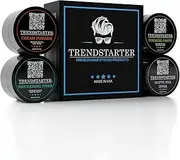 TRENDSTARTER - Men's Matte Premium Pomade Sample Pack - Cream, Wax, Forming Paste, Thickening Fiber (Four 0.25oz Samples in One Box)