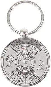 [ANKROYU] Keyring Perpetual Calendar Pendant Keychain Metal Key Ring Charm Jewellery Birthday Gift Keyrings Key Chain Key Ring Holder