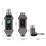 Rechargeable Plug-on Microphone Wireless System XLR Transmitter+Receiver+Adapter