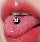 8 ball Tongue Bars Piercing Jewellery 6mm Ball Pink