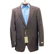 NWT Canali Gray w/Navy Windowpane Plaid Sz 44L (54) 2-Btn 100% Wool Suit $2850