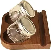 Yushen Upgrade Wooden Tilting Calligraphy Pen Holder with Two Glass Ink Bottle Container, Calligraphy Oblique Nib Holder Stand Base Set Desktop Tabel Decoration