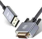 DisplayPort (DP) to DVI Cable,Sweguard DP to DVI Display Converter Male to Male Cable Gold Plated High Speed DP Male A to DVI-D Cord for PS4,Blu-Ray,Roku, Xbox One,Monitor or TV (10ft, Grey)