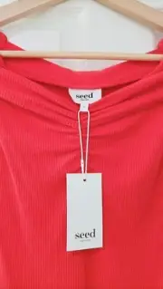 SEED Red Stretchy Top Size XS Size 8 BNWT Women's Designer Valentine's Day Cute