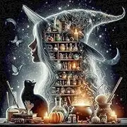 cdjlddww Retro Witch Diamond Painting Kits for Adults, Halloween Witch Diamond Art Kits for Adults, DIY Full Drill Diamond Dots Paintings Picture Arts Craft for Home Wall Art Decor 14X14Inch