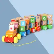 Educational Toy Train with Alphabet Blocks Wooden Montessori ABC Letters 3+ kids
