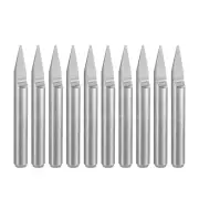 1/8" Shank 0.5mm Tip 30 Degree Carbide Wood Engraving Bit CNC Router Tool 10pcs