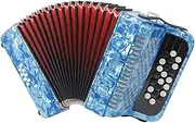 22 Keys 8 Bass Accordion Piano, Educational Musical Instrument, With Backpack Gig Bag And Shoulder Straps, For Beginners Students (Color : Natural)