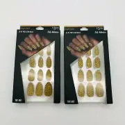 Boogie Nights 24pc Press-On Self Adhesive Nails, Leopard Print (x2) NEW