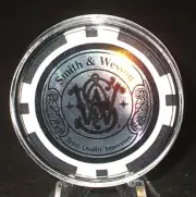 Smith & Wesson Black Poker Chip Golf Ball Marker - Hologram Type