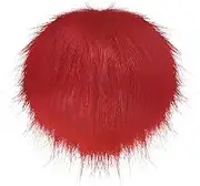 uxcell 1-Pack Faux Fur Pom Poms, 1.2 Inch/ 4.7 cm Soft Fluffy Pompoms Balls with Elastic Loop for Hats/Bags/Keychains/Knitting Accessories/DIY Crafts [Red]