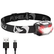 Rechargeable Headlamp Flashlight - Super Bright LED Head Lamp for Black