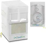 Heavy Duty 600D Outdoor Speaker Covers: White, Compact Size (H 10.4" x W 6.7" x D 8.3"), Compatible with Yamaha NS-AW150, Polk Audio Atrium 5, Herdio 5.25, and Pyle 5.25 Speakers