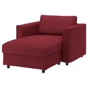 VIMLE chaise longue, Lejde red-brown