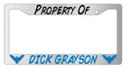 Property Of Dick Grayson (Nightwing) Chrome License Plate Frame