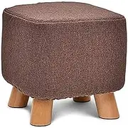 Collic Footstools Solid Wood Square Footstool,Fe Chair Stool Fabric Cover 4 Legs and Removable Linen Cover L28Xw28Xh25Cm,Practicalniture/C