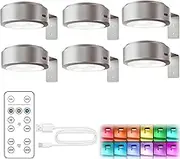 Topveden Picture Lights for Wall, Topveden No Drill Picture Lights, Leonneo WallLights, Adjustable Brightness&Timer, 3 Color Temperatures or 12 RGB Colors (White-12,6PCS)