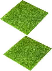 2Pcs Micro Landscape Simulation Turf Decoration Durable Mat for DIY Ornament High Temperature Resistant for Miniature Craft Projects