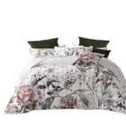 Bianca Lorna Floral Quilted Bedspread Comforter Coverlet White Double