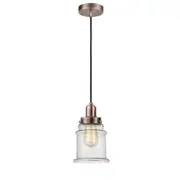 Innovations W Canton Mini Pendant, AC Seedy/Bell/BK - 100AC-10BK-0H-AC-G184
