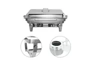 OZNALA 4.5L*2 Multi Stainless Steel Bain Marie Chafing Dish Buffet Food Warmer
