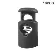 10x 3/16 Inch Black Ellipse Cord Lock Clamp Toggle Stop Slider para-Cord Bungee