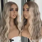Brown wig with Blonde Highlights Curly Wear and Go Glueless Wig 18Inch Short ...