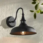 Gough Rustic Outdoor Wall Light Fixture Black Dusk To Dawn Motion Sensor 12 1/2"