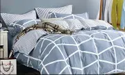 Artistic Quilt Cover Set, 3 Piece Duvet Cover Set Includes 2 Pillowcases, Doona Cover Set M353 (Queen Size)
