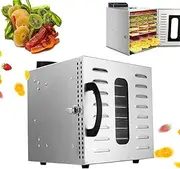 8-Tray Stainless Steel Food Dryer Machine, 400W Food Dehydrator with 24H Timer, 30~90℃ Temperature Adjustable, for Jerky, Meat, Fruit, Vegetable, Snacks