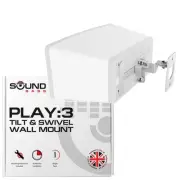 Play 3 Wall Mount White, Compatible with Sonos Play:3, Adjustable Swivel & Ti...