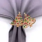 4pcs Napkin Rings Eye-catching Corrosion Resistant Xmas Tree Shape Serviette