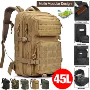 45L Military Tactical Backpacks Molle Army Outdoor Camping Bag Hiking Rucksack