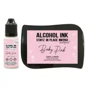 Stayz in Place Permanent Alcohol Ink Pad + reinker - Baby Pink Pearlescent