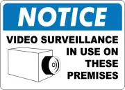 OSHA NOTICE: VIDEO SURVEILLANCE IN USE ON THE PREMISES| Laminated Vinyl Decal