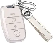 ontto TPU Car key fob cover Fit for Kia Rio Ceed Soul Sportage Sorento Carens Picanto Optima Vigato Key case Key bag Shell keyring Key Holder keychain Accessories