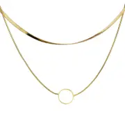 Nevenka Minimalist Style Double Layer Necklace for Womens
