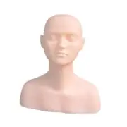 Training Mannequin Head with Shoulders Flexible Silicone Massage Head Shoulder