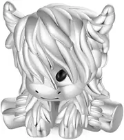 [GNOCE] Scottish Highland Cow Charm Sterling Silver Charm Bead for Women Girls Wife Daughter Jewelry Gift